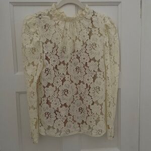 Wayf Emma Puff Sleeve Lace Top